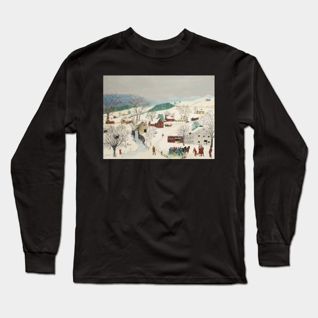 grandma moses - Catching the Thanksgiving Turkey Long Sleeve T-Shirt by QualityArtFirst